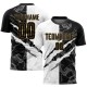 Custom Graffiti Pattern Black-Old Gold Sublimation Soccer Uniform Jersey