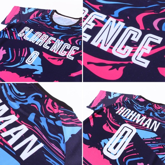 Custom Figure White-Pink Sublimation Soccer Uniform Jersey