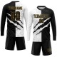 Custom Graffiti Pattern Black-Old Gold Sublimation Soccer Uniform Jersey