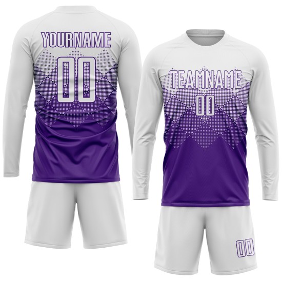 Custom Purple White Sublimation Soccer Uniform Jersey