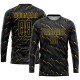 Custom Black Black-Gold Sublimation Soccer Uniform Jersey