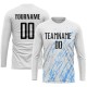 Custom White Black-Light Blue Sublimation Soccer Uniform Jersey