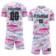 Custom Figure Black-Pink Sublimation Soccer Uniform Jersey