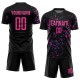 Custom Black Pink-Light Blue Sublimation Soccer Uniform Jersey