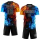 Custom Figure Black-White Flame Sublimation Soccer Uniform Jersey