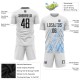 Custom White Black-Light Blue Sublimation Soccer Uniform Jersey