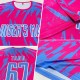 Custom Pink Light Blue-White Sublimation Soccer Uniform Jersey