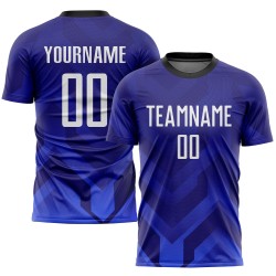 Custom Dark Purple White Royal-Navy Sublimation Soccer Uniform Jersey