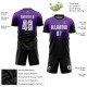 Custom Purple White-Black Sublimation Fade Fashion Soccer Uniform Jersey