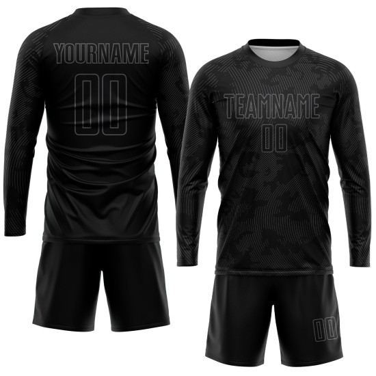 Custom Black Gray Sublimation Soccer Uniform Jersey