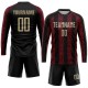 Custom Black Vegas Gold-Red Sublimation Soccer Uniform Jersey