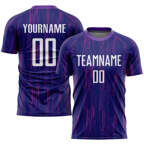 Custom Purple White Sublimation Soccer Uniform Jersey