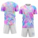 Custom Tie Dye White-Light Blue Sublimation Soccer Uniform Jersey